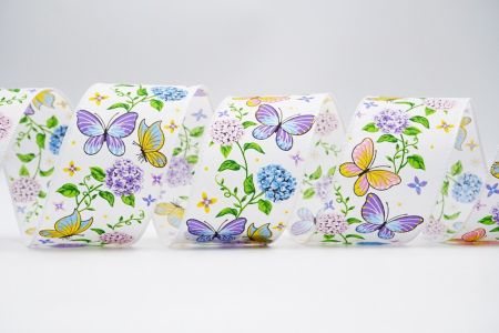Весняний квітковий колекційний стрічка з бджолами_KF7499GC-1-1_білий